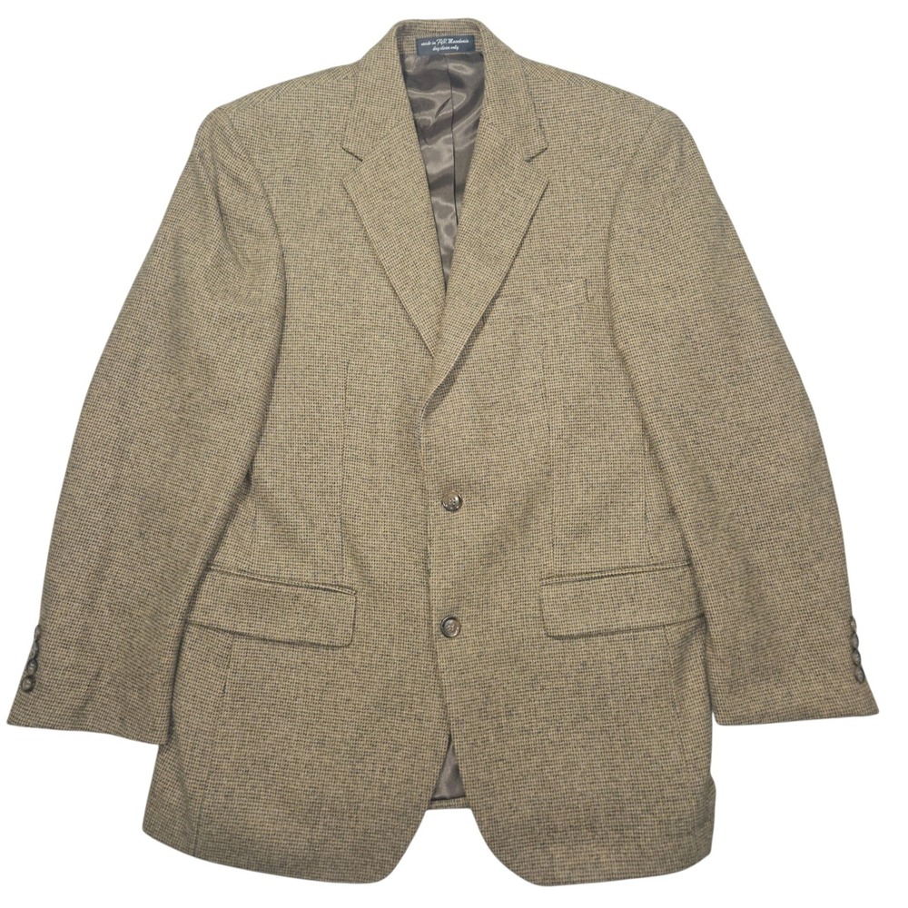 Chereskin VTG Camel Hair Blend Blazer Sport Coat Brown Check Sz 40R